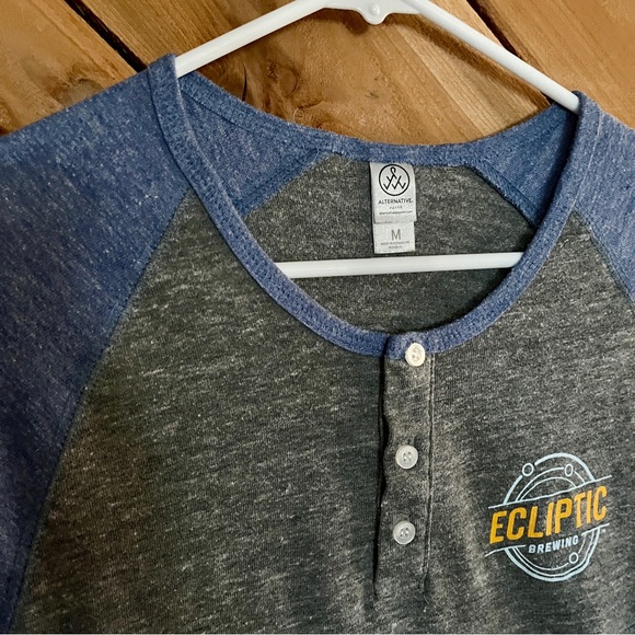 Alternative Earth Gray & Blue Vintage-style Baseball Tee Size M - Unisex fit - Picture 4 of 8